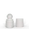 1 oz White Roll-On Deodorant Bottle with Straight Edge Cap