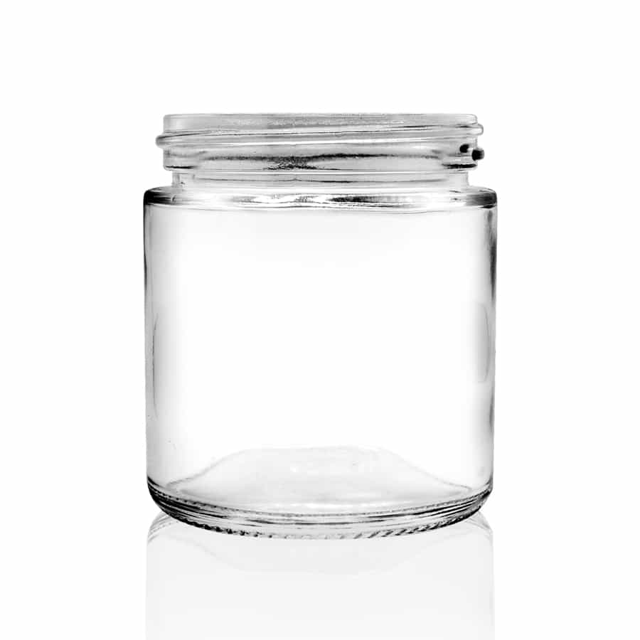 4 oz 58-400 Clear Glass Straight-Sided Round Jar