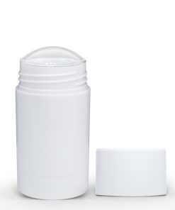 75g White Twist Up Deodorant Tube with White Screw Cap and Disc
