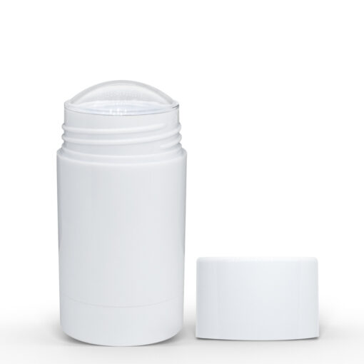 75g White Twist Up Deodorant Tube with White Screw Cap and Disc