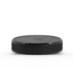 58-400 Black Ribbed Skirt Lid with (UHIS) Heat Induction Seal