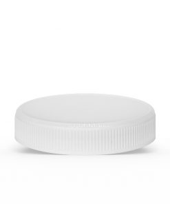 GB26-400-058 White 58-400 PP Ribbed Skirt Lid with Foam Liner