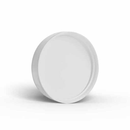 White 58-400 PP Smooth Skirt Lid with Foam Liner Inside by FH Packaging for www.fhpkg.com