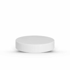 White 58-400 PP Smooth Skirt Lid with Foam Liner