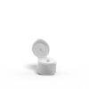 White Polypropylene Smooth Skirt Hinged Flip Top Dispensing Cap