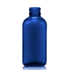 4 oz Boston Round Blue Bottle with 24-400 Neck