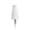 White PP 18-410 Ribbed Skirt Fine-Mist Fingertip Sprayer with Clear Overcap