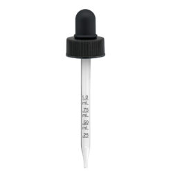 24-400 Black Graduated Glass Dropper