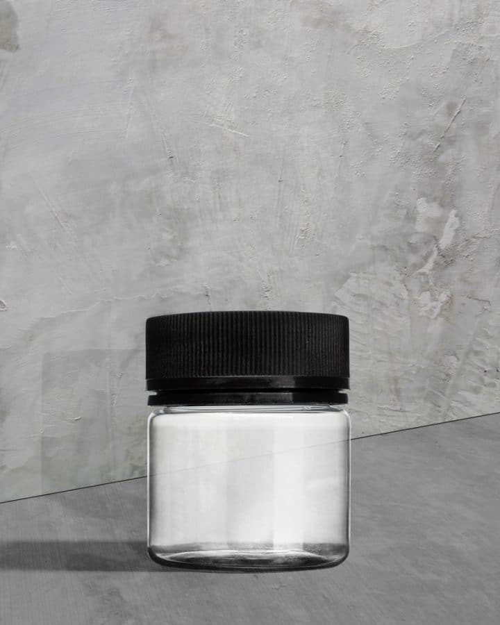 Cannabis Packaging PET Plastic Straight Sided Jar with Tamper Evident Black Cap