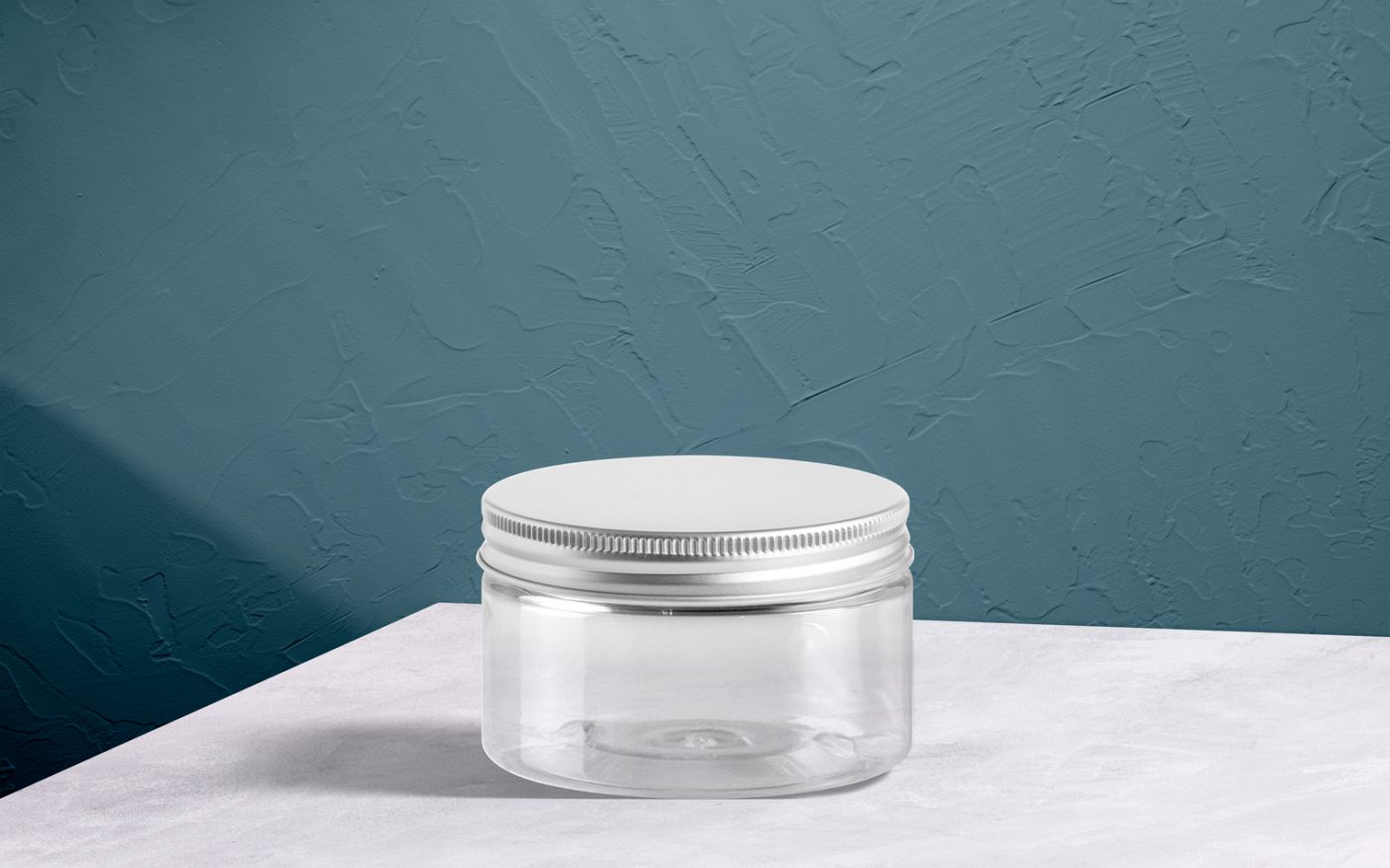 Plastic Jar with Silver Lid Pet Care Packaging