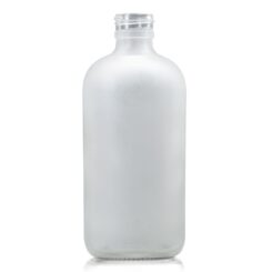 8 oz Frosted Boston Round Glass Bottle with 24-400 Neck Finish