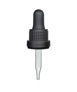 10 ml Black Glass Dropper with Tamper Evident Seal (18-400)(Heavy Duty)