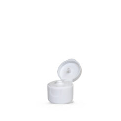 GB12-410-020 White Polypropylene 20-410 Ribbed Skirt Hinged Flip Top Dispensing Cap