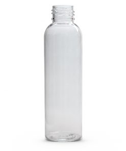 Clear 4 oz PET Cosmo Round Bottle with 24-410 Neck Finish