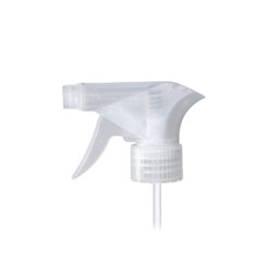 28-410 Clear Plastic Ribbed Skirt Trigger Sprayer with On/Off Nozzle and 9-inch Dip Tube