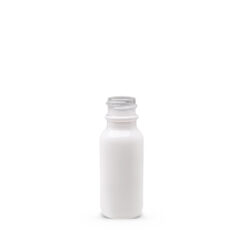 Glossy White 0.5 oz 15ml Boston Round Glass Bottle with 18-400 Neck Finish