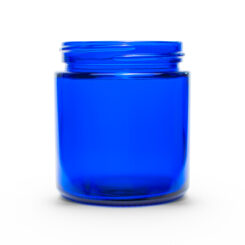 4 oz 58-400 Cobalt Blue Straight Sided Round Glass Jar
