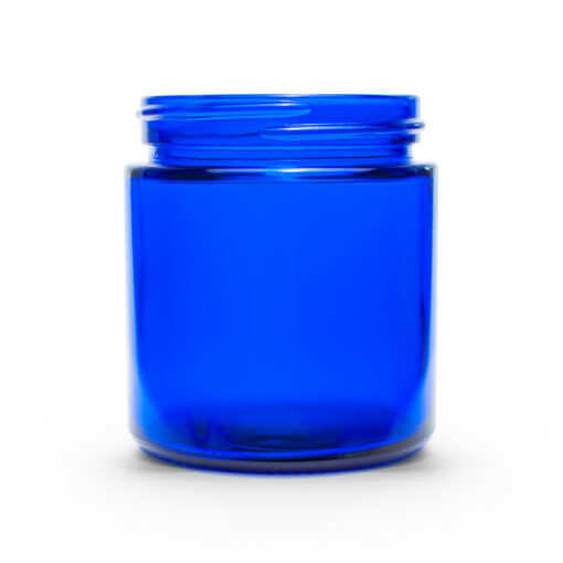 4 oz 58-400 Cobalt Blue Straight Sided Round Glass Jar