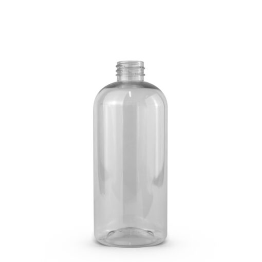 16 oz PET Clear Boston Round Bottle with 28-410 Neck Finish