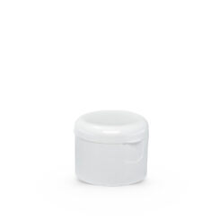 White Polypropylene 28-410 Smooth Skirt Round Flip Top Dispensing Cap