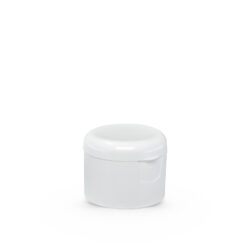 White Polypropylene 28-410 Smooth Skirt Round Flip Top Dispensing Cap