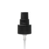 Black 24-410 Smooth Skirt Dispensing Treatment Pump with Clear Overcap and 228mm Dip Tube Cap Off