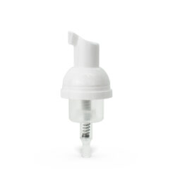 30mm White Smooth Skirt Foamer Pump with Clear Dome Plastic Cap and 2-inch Dip Tube