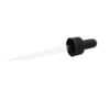 20-400 Black PP Plastic Ribbed Skirt Dropper with Long Bulb 91mm Straight Glass Pipette x1400