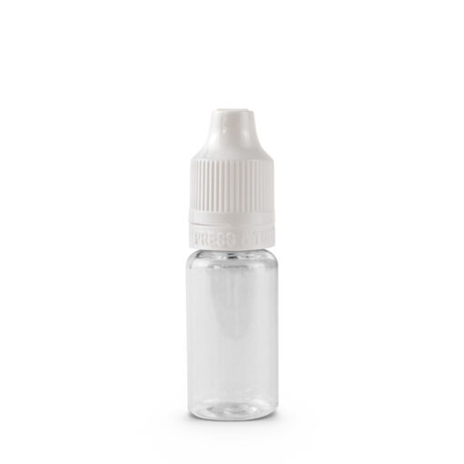 10 ml PET Plastic Dripper Bottle Assembly with White Child Resistant Cap & Tip On