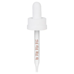 1 oz White Medical Grade Child Resistant Graduated Glass Dropper (20-400)