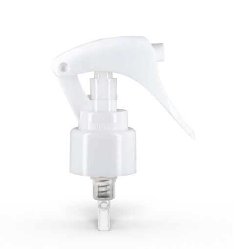 24-410 White Mini Fine Mist Trigger Sprayer with Lock Botton and 7.75 inch Dip Tube Side View