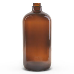 32 oz Boston Round Glass Bottle with 28-400 Neck Finish