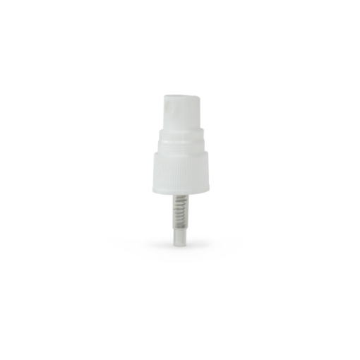 White PP 20-410 Ribbed Skirt Fine Mist Fingertip Sprayer with 90mm Dip Tube Clear Overcap