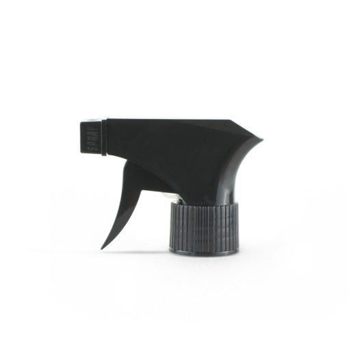 28-410 Black Plastic Ribbed Skirt Trigger Sprayer with On/Off Nozzle and 9-inch Dip Tube