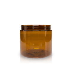 16 oz Amber PET Straight Sided Jar 89-400 Neck Finish