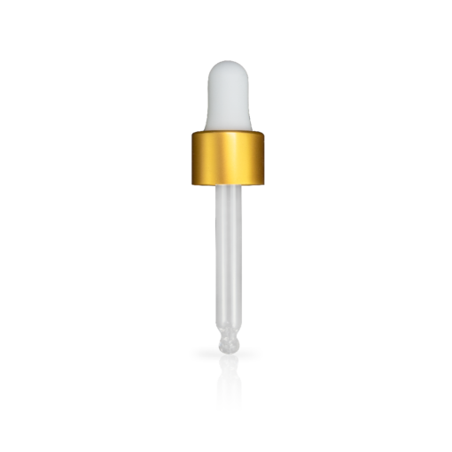 65mm Matte Gold and White Glass Dropper (18-400) FH Packaging