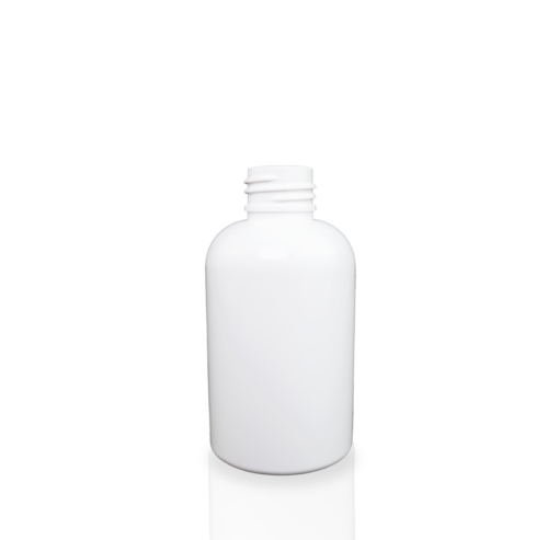 4 oz White PET Plastic Boston Round Bottle