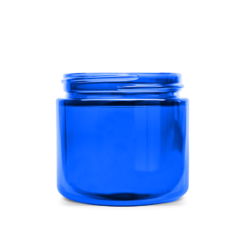 2 oz 53-400 Cobalt Blue Straight-Sided Round Glass Jar