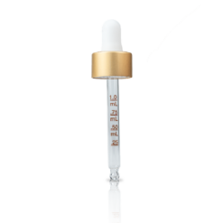 76mm Matte Gold and White Graduated Glass Dropper (20-400)