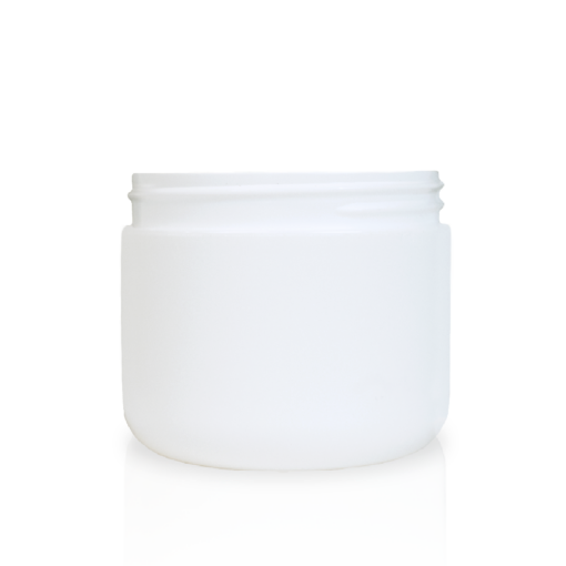 8 oz White Polypropylene Double Wall Round Jar -2