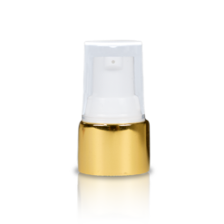20-410 Straight-Sided Gold Skirt Treatment Pump with Clear Cap and 80mm Dip Tube-1