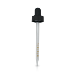 24-400 Black Medical Grade Graduated Glass Dropper (110mm) (Ribbed)