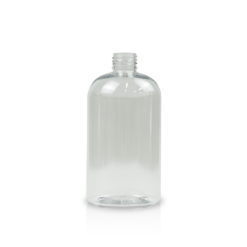 12 oz PET Plastic Boston Round Bottle with 24-410 Neck Finish Clear