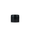 20-410 Black Ribbed Skirt Spouted Dispensing Cap Down