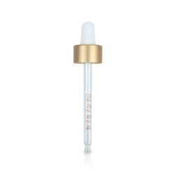 20-400 Matte Gold and White Glass Graduated Dropper (91mm) (Smooth)