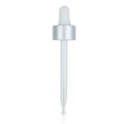 20-400 Matte Silver And Shiny White Glass Dropper (91mm)