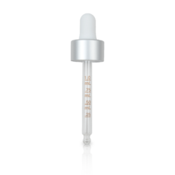 1 oz Matte Silver and White Glass Graduated Dropper (20-400) (Smooth)