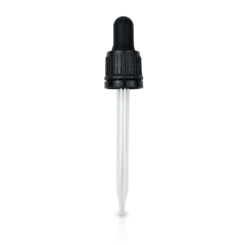 2 oz Black Glass Dropper with Tamper Evident Seal (18-400)