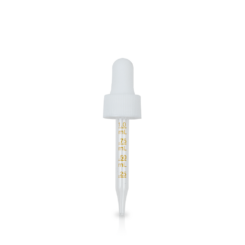 0.5 oz White Medical Grade Graduated Glass Dropper (18-400) (Ribbed)