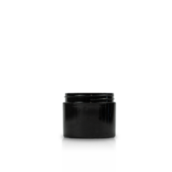 2 oz Black Polypropylene Double Wall Straight Sided Jar